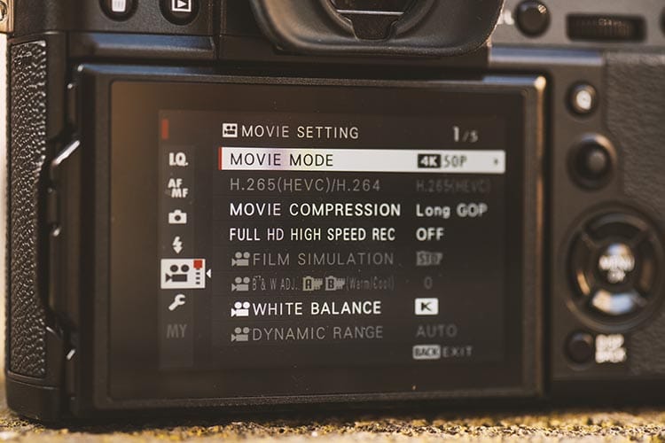 Fujifilm Xt3 Video Menu