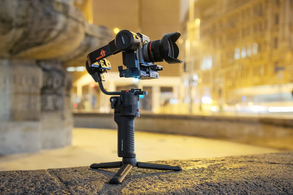 Moza AirCross 3 gimbal set up in classic one hand mode